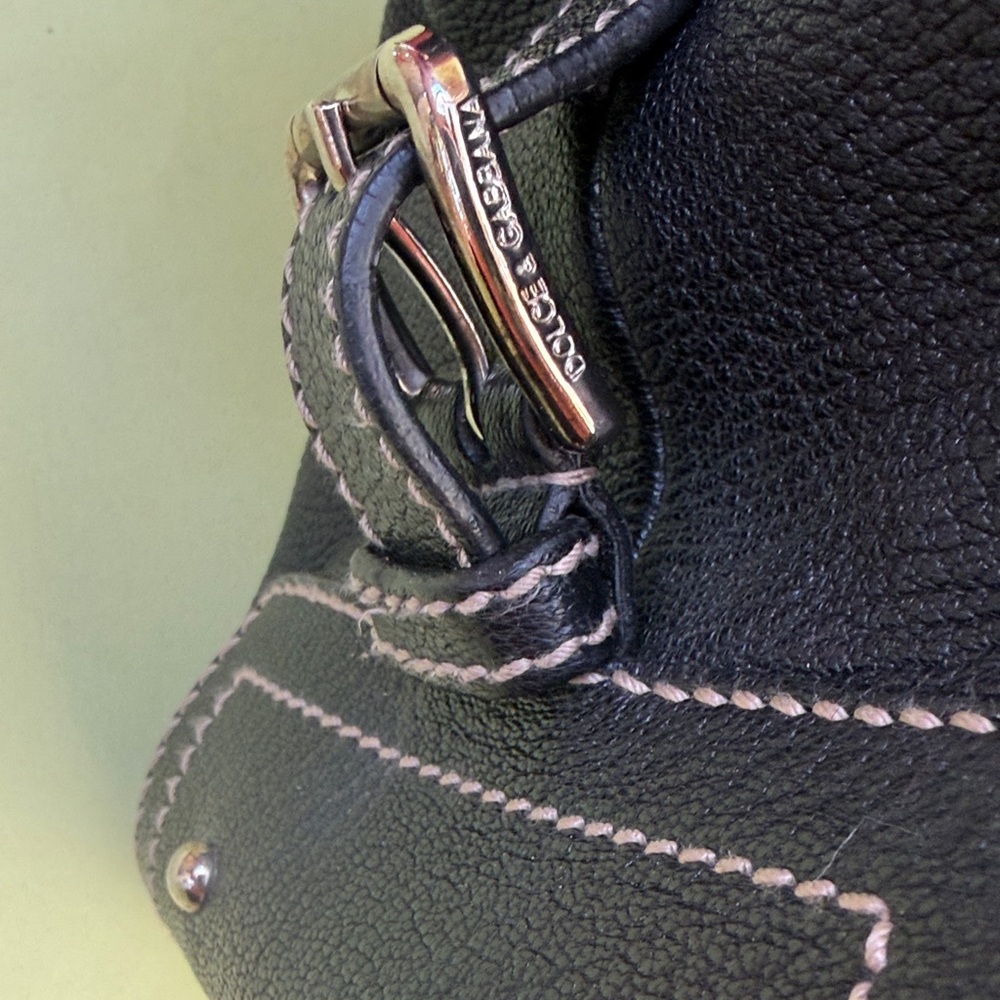 Vintage Dolce & Gabbana Black Leather Via San Damiano,7 - Milano Italia Tote Bag - Picture 12 of 16